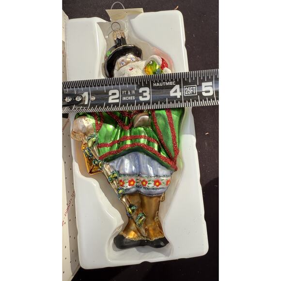 Large 7" Hand Blown Glass Santa Ornament Trimsetter By Dillards Made in Poland - Picture 6 of 11